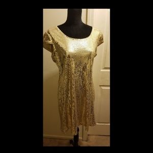 Gold sequin dress